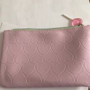 Pink Heart Embossed Clutch